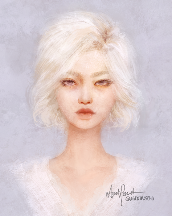 Portrait Painting of Yiuna Li for ANGEL IN BONDAGE by AGENT ROSE
