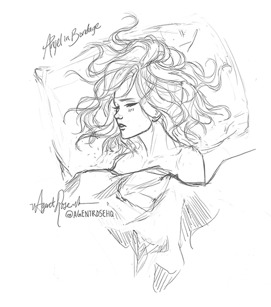 Sleeping Yiuna sketch by Agent Rose