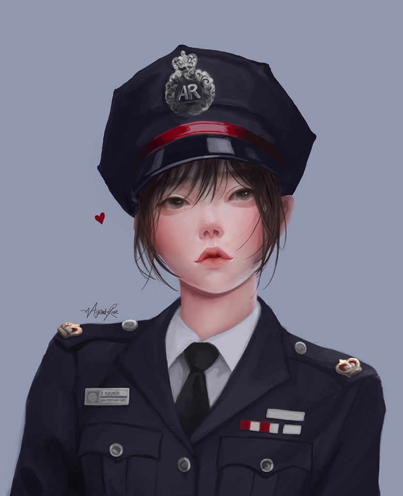 Portrait painting of Rina Nukumori from ANGEL IN BONDAGE by AGENT ROSE